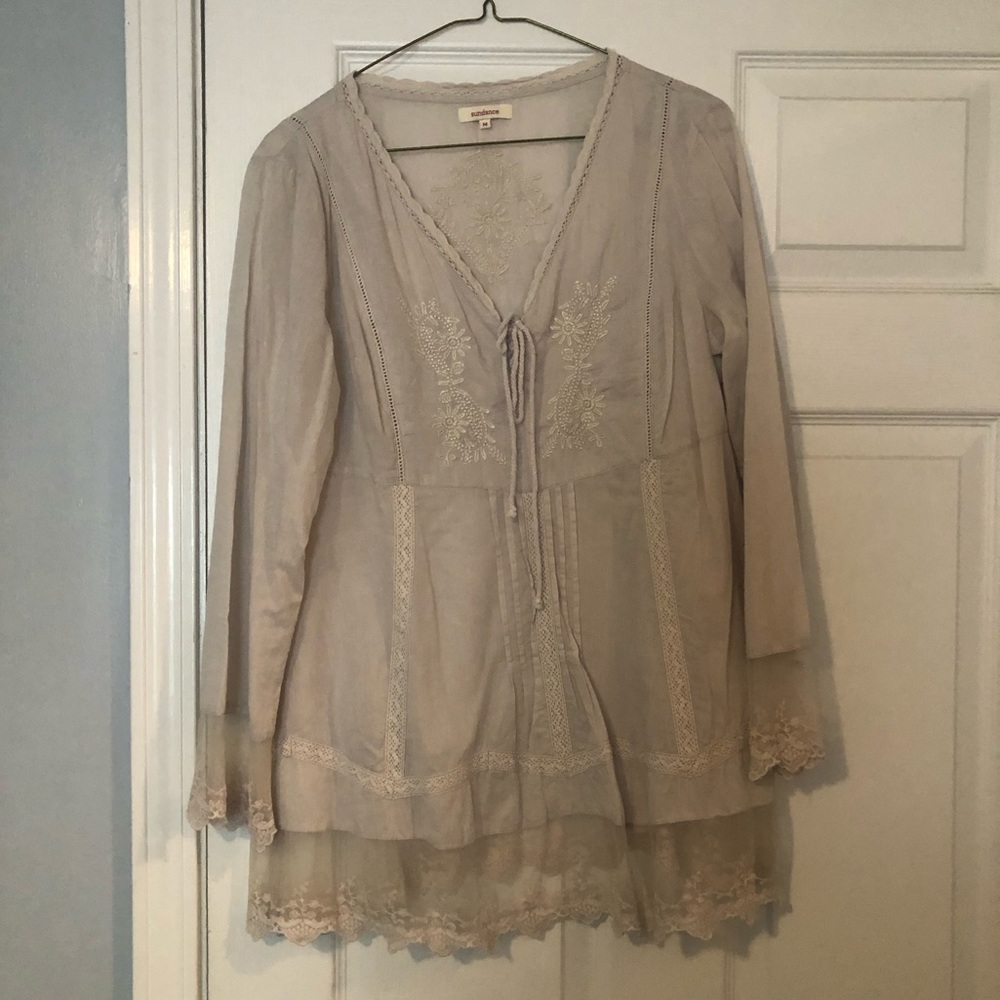 Sundance Peasant Embroidered Lace Blouse